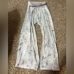 Gilda Midani Cotton Gray Tie-Dye Women's Wide Leg Pants
